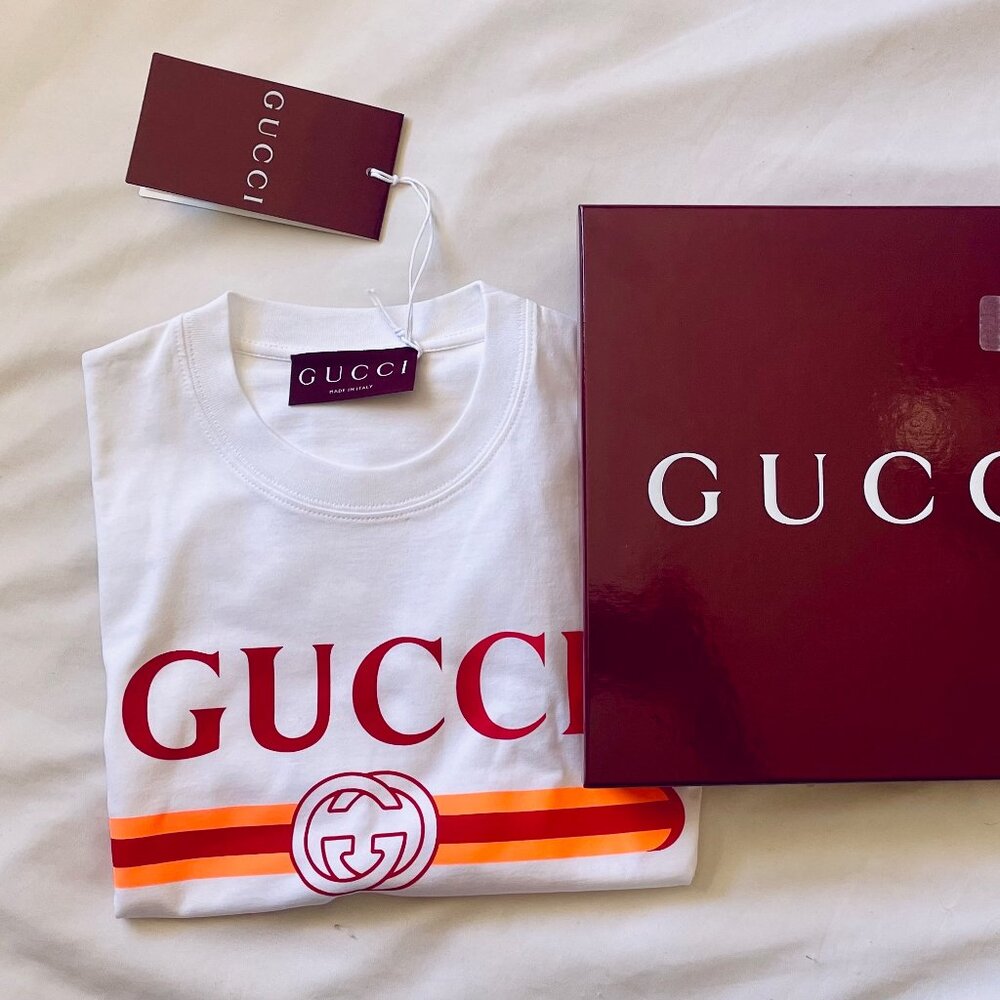 Gucci G Loved T-Shirt with Gucci logo - light cotton jersey short sleeve - white